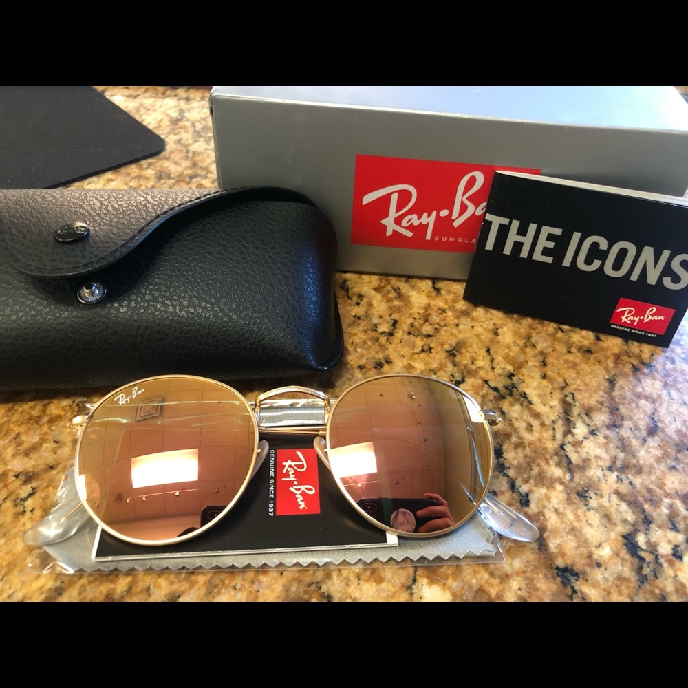 Round Copper Flash Ray ban